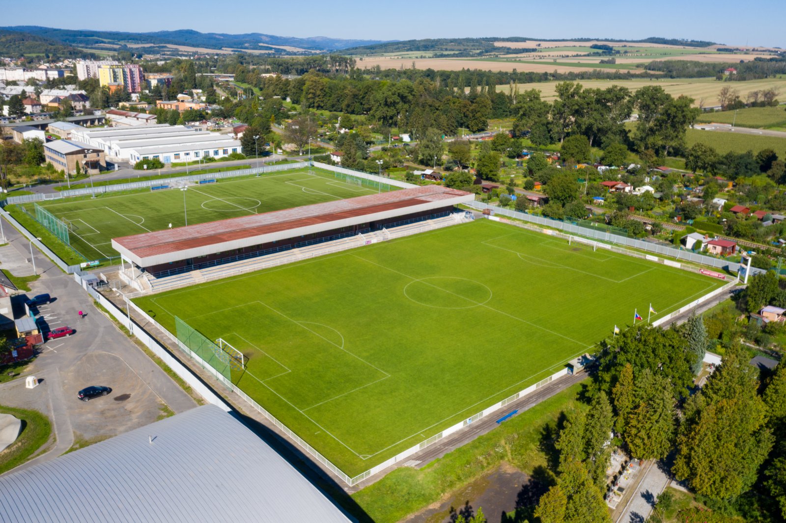 Fotka krnovského fotbalového stadionu